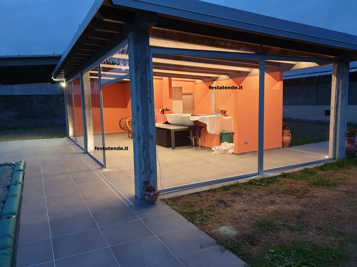 TENDE A CADUTA PER ESTERNI IN PVC TRASPARENTE